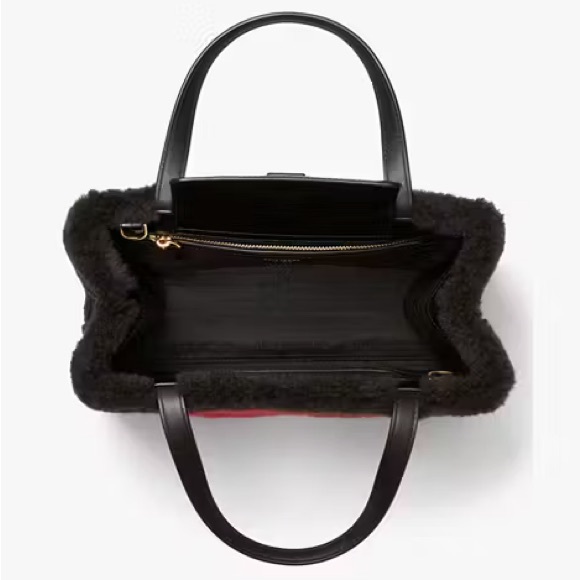 Kate Spade Sam Icon Intarsia Heart Faux Shearling Small Tote - Picture 4 of 9